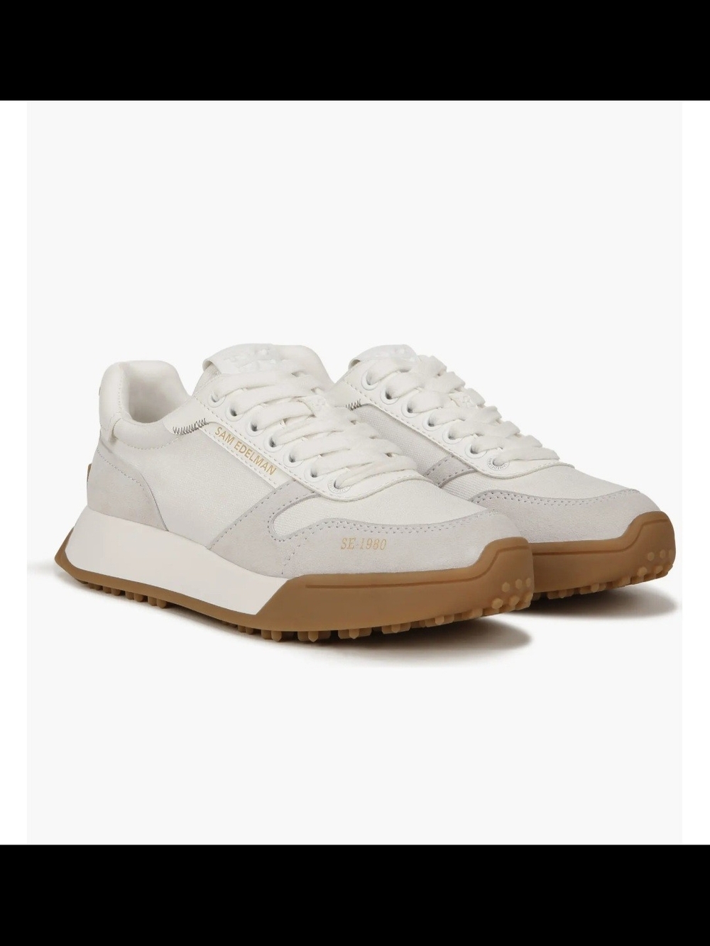 Sam Edelman White & Gum Runway Sneakers💥New In Box And Dust Bags💥